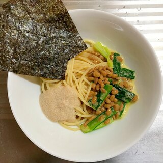 ダシでキメる！明太なっとう和風パスタ